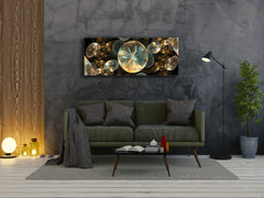 Wall Picture behind Tempered Glass 125 x 50 cm (? 50” x 20”) ; Abstract Art. 10