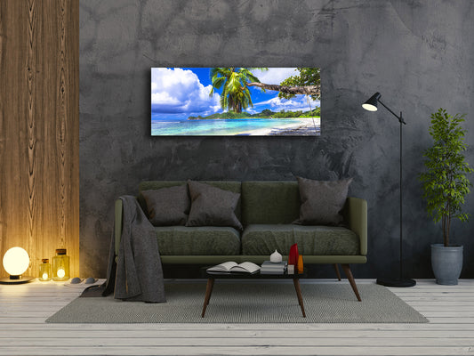 Glass Print Wall Art – Image on Glass 125 x 50 cm (? 50” x 20”) ; Beach 13