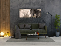 Glass Print Wall Art – Image on Glass 125 x 50 cm (? 50” x 20”) ; Horses in Love