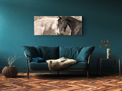 Glass Print Wall Art – Image on Glass 125 x 50 cm (? 50” x 20”) ; Horses in Love