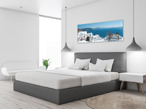 Wall Picture behind Tempered Glass 125 x 50 cm (≈ 50” x 20”) ; Greek island