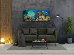 Arte mural con impresión en vidrio: imagen sobre vidrio de 125 x 50 cm (≈ 50” x 20”); Mar 3