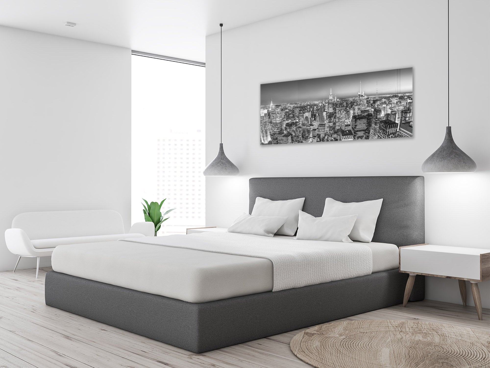 Wall Picture behind Tempered Glass 125 x 50 cm (? 50” x 20”) ; City 6