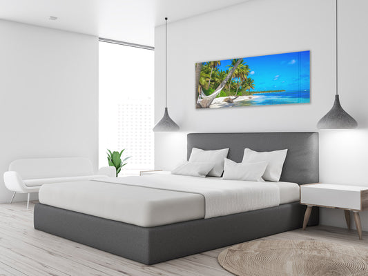 Wall Art Glass Print Picture 125 x 50 cm (? 50” x 20”) ; Beach 7
