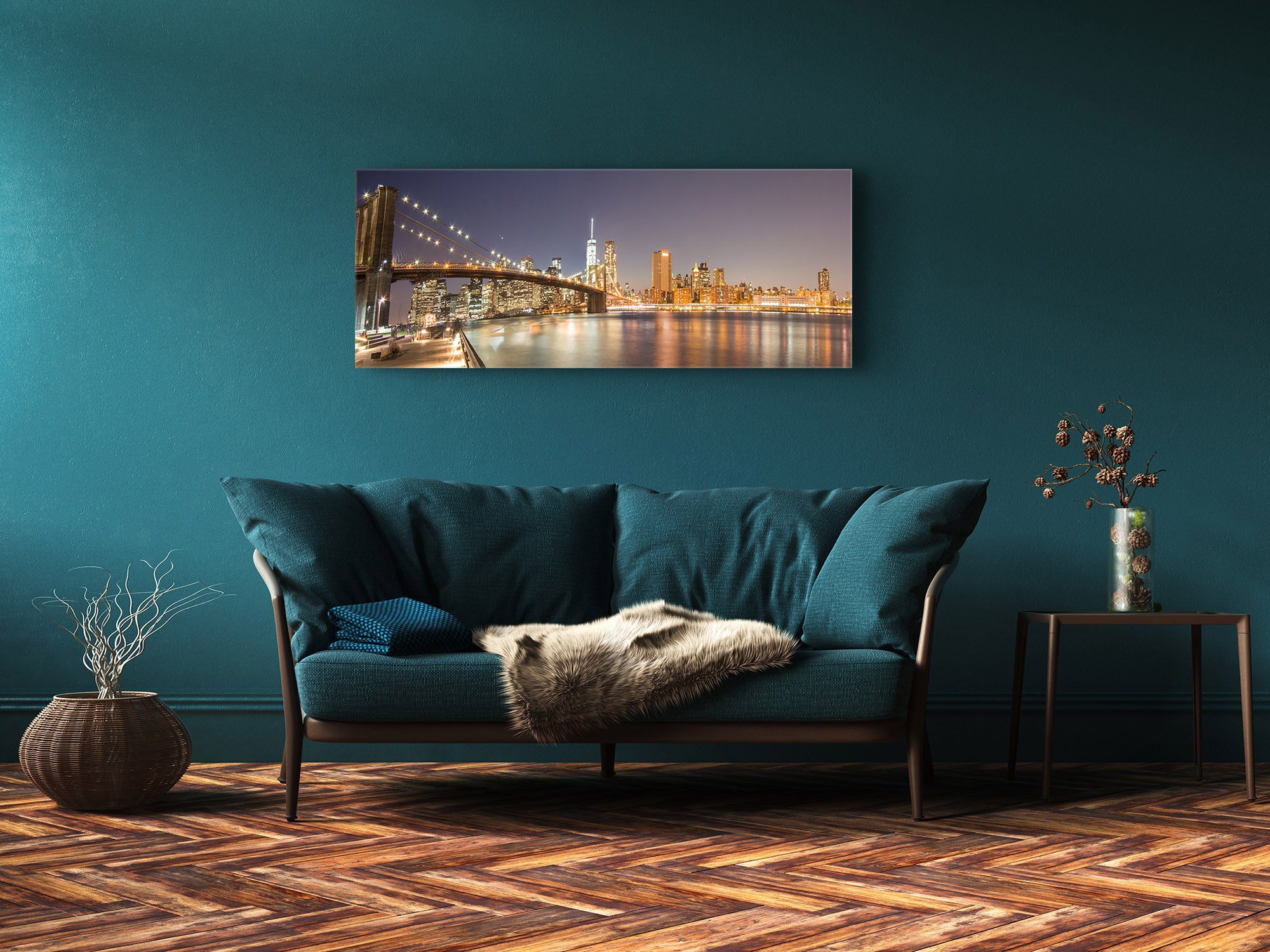 Wall Picture behind Tempered Glass 125 x 50 cm (? 50” x 20”) ; Bridge 8