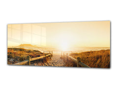 Cuadro de pared tras cristal templado 125 x 50 cm (≈ 50” x 20”); Atardecer 5