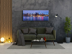 Wall Art Glass Print Picture 125 x 50 cm (? 50” x 20”) ; City by night 13