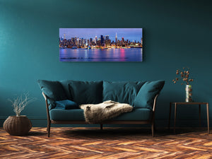 Wall Art Glass Print Picture 125 x 50 cm (≈ 50” x 20”) ; City by night 13