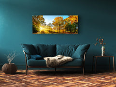 Glass Print Wall Art – Image on Glass 125 x 50 cm (≈ 50” x 20”) ; Forest 10