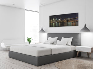 Wall Picture behind Tempered Glass 125 x 50 cm (≈ 50” x 20”) ; City by night 10