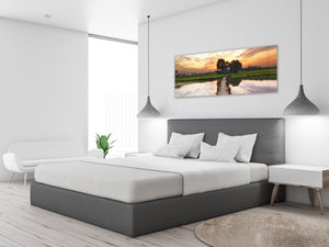 Wall Picture behind Tempered Glass 125 x 50 cm (≈ 50” x 20”) ; Lake 3