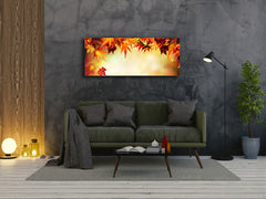 Wall Picture behind Tempered Glass 125 x 50 cm (? 50” x 20”) ; Leaves 2
