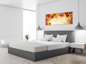Wall Picture behind Tempered Glass 125 x 50 cm (≈ 50” x 20”) ; Leaves 2