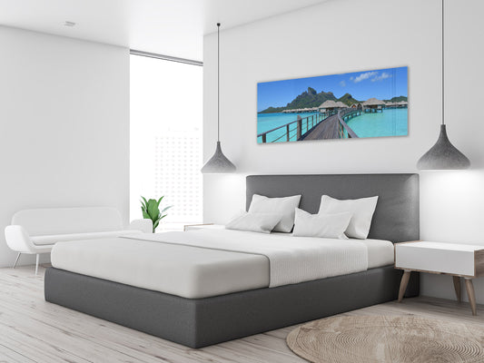 Arte mural con impresión en vidrio: imagen sobre vidrio de 125 x 50 cm (≈ 50” x 20”); Muelle 6