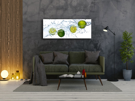 Wandbild, Glasdruck, 125 x 50 cm (≈ 50 x 20 Zoll), Limette