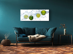 Wall Art Glass Print Picture 125 x 50 cm (≈ 50” x 20”) ; Lime