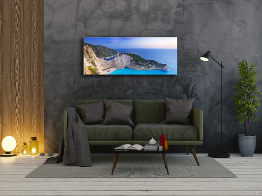 Cuadro de pared tras vidrio templado 125 x 50 cm (≈ 50” x 20”); Costa 1