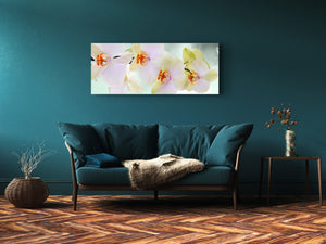 Glass Print Wall Art – Image on Glass 125 x 50 cm (≈ 50” x 20”) ; Flower 13