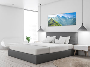 Wall Picture behind Tempered Glass 125 x 50 cm (≈ 50” x 20”) ; Mountains 3