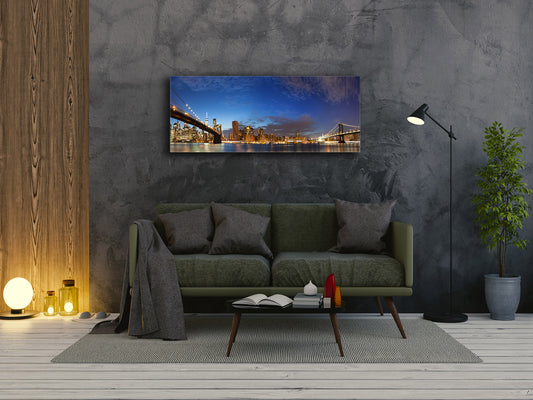 Wall Picture behind Tempered Glass 125 x 50 cm (? 50” x 20”) ; City 3