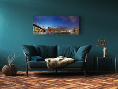 Cuadro de pared tras vidrio templado 125 x 50 cm (≈ 50” x 20”); Ciudad 3