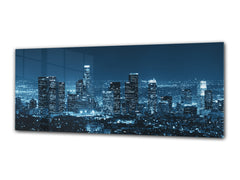 Wall Art Glass Print Picture 125 x 50 cm (? 50” x 20”) ; City by night 17