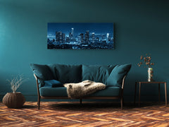 Wall Art Glass Print Picture 125 x 50 cm (? 50” x 20”) ; City by night 17