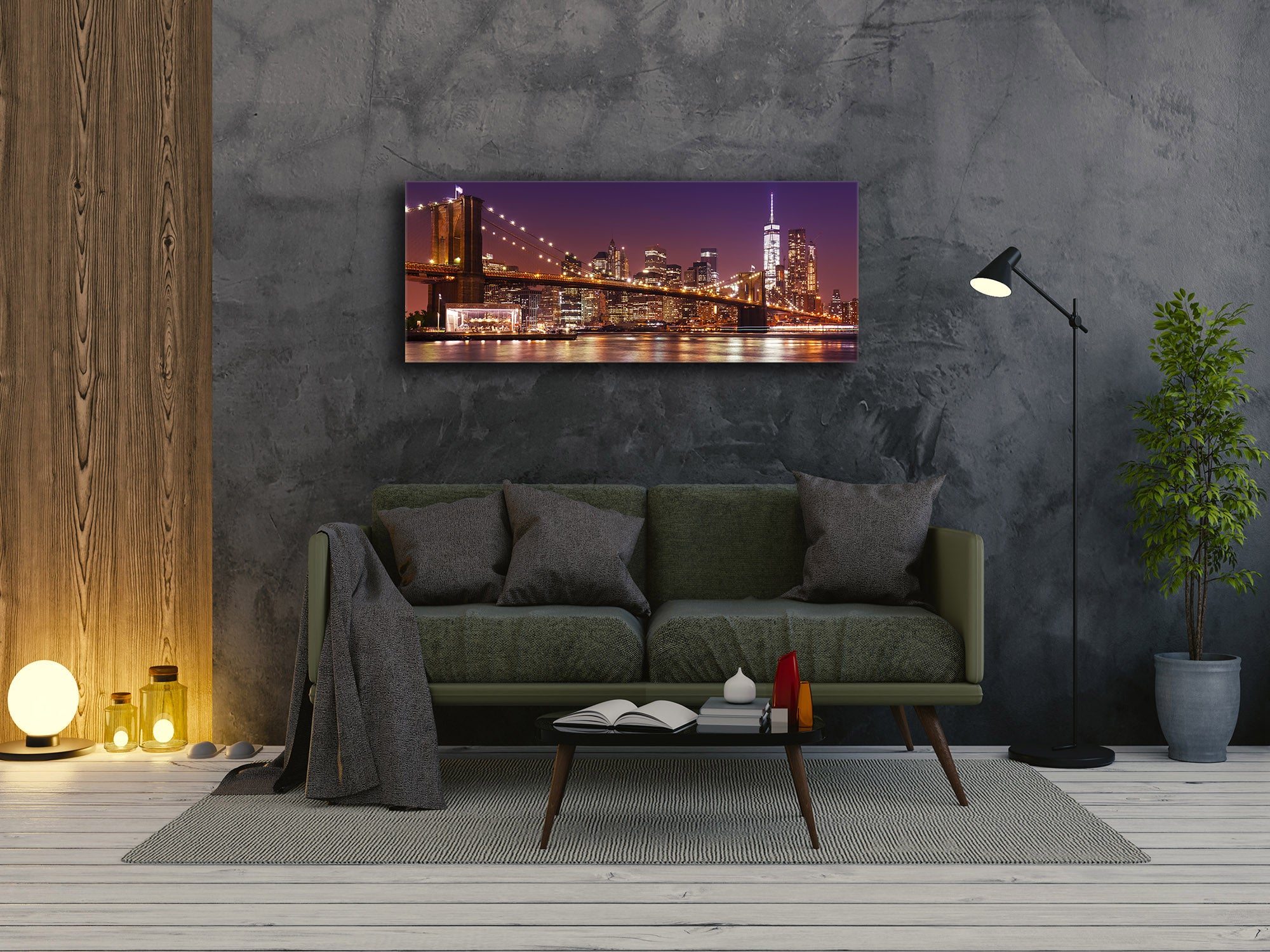 Wall Art Glass Print Picture 125 x 50 cm (? 50” x 20”) ; City by night 14