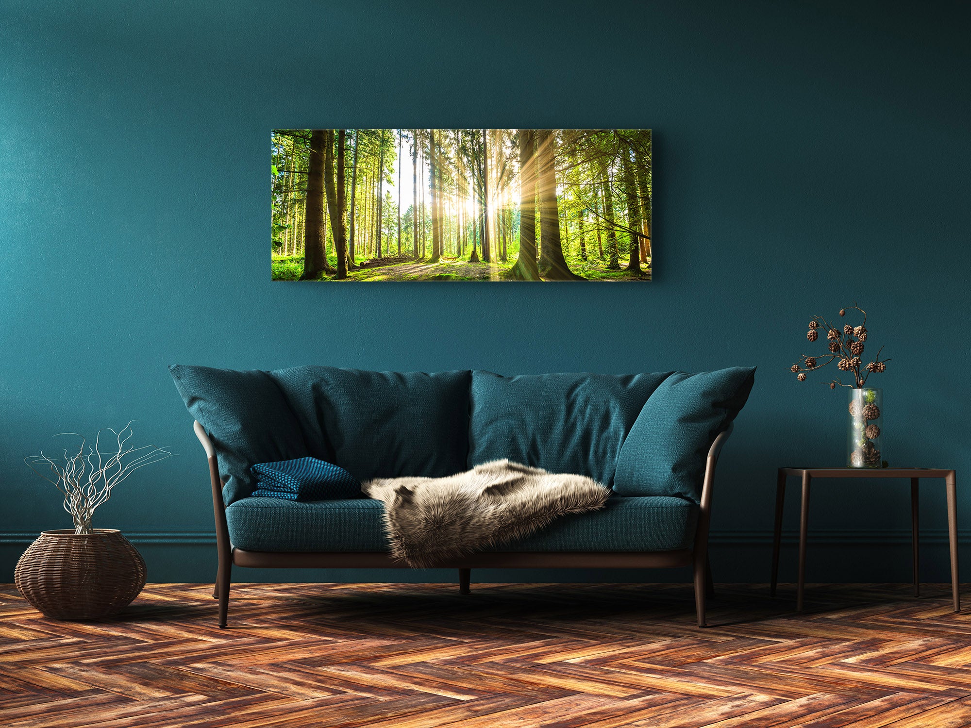 Glass Print Wall Art – Image on Glass 125 x 50 cm (? 50” x 20”) ; Forest 8