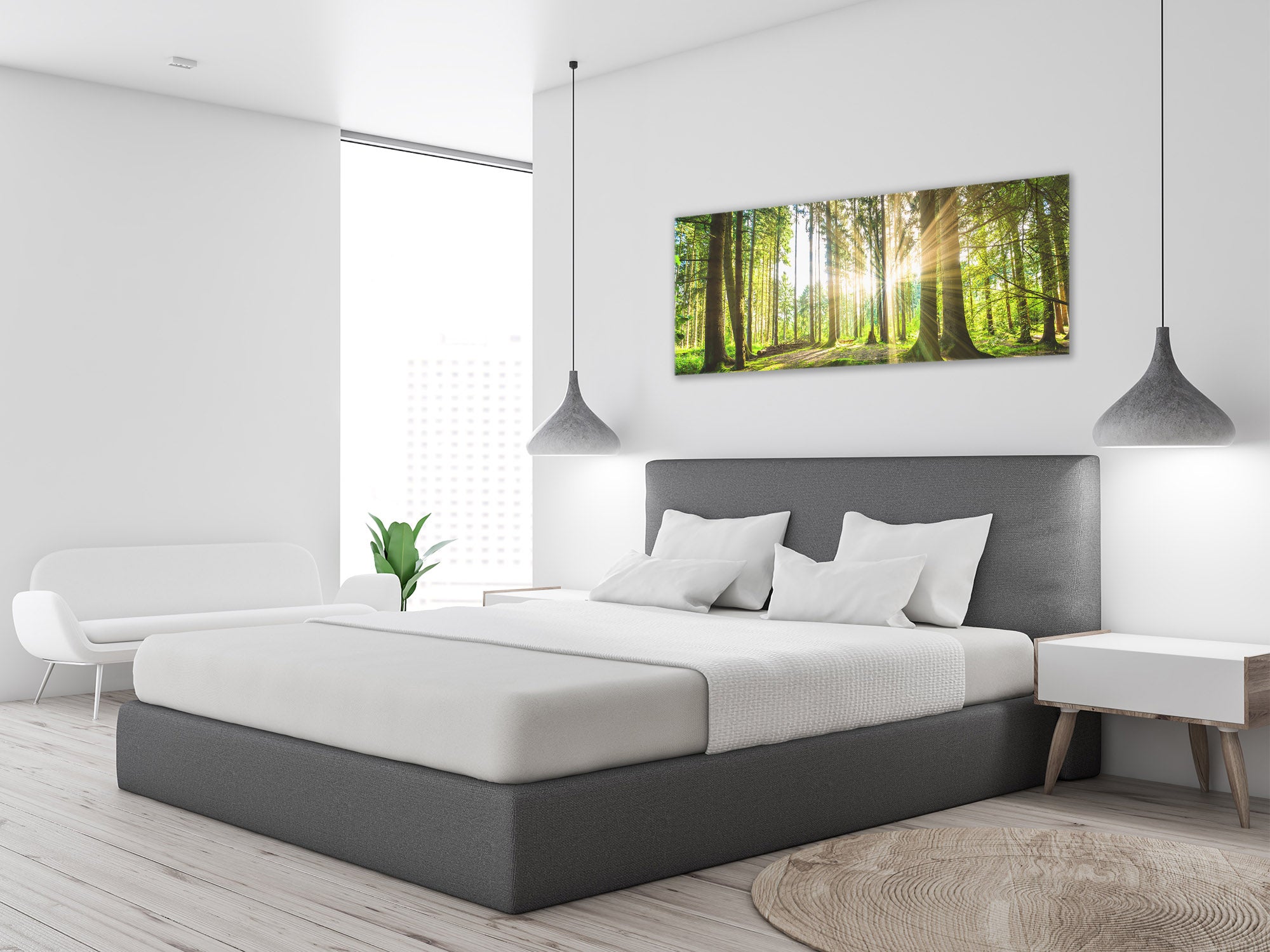 Glass Print Wall Art – Image on Glass 125 x 50 cm (? 50” x 20”) ; Forest 8