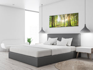 Glass Print Wall Art – Image on Glass 125 x 50 cm (≈ 50” x 20”) ; Forest 8