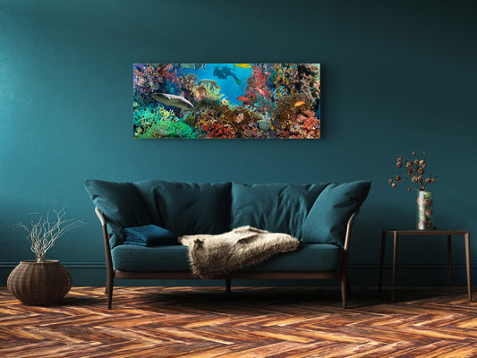 Glass Print Wall Art – Image on Glass 125 x 50 cm (? 50” x 20”) ; Sea 5