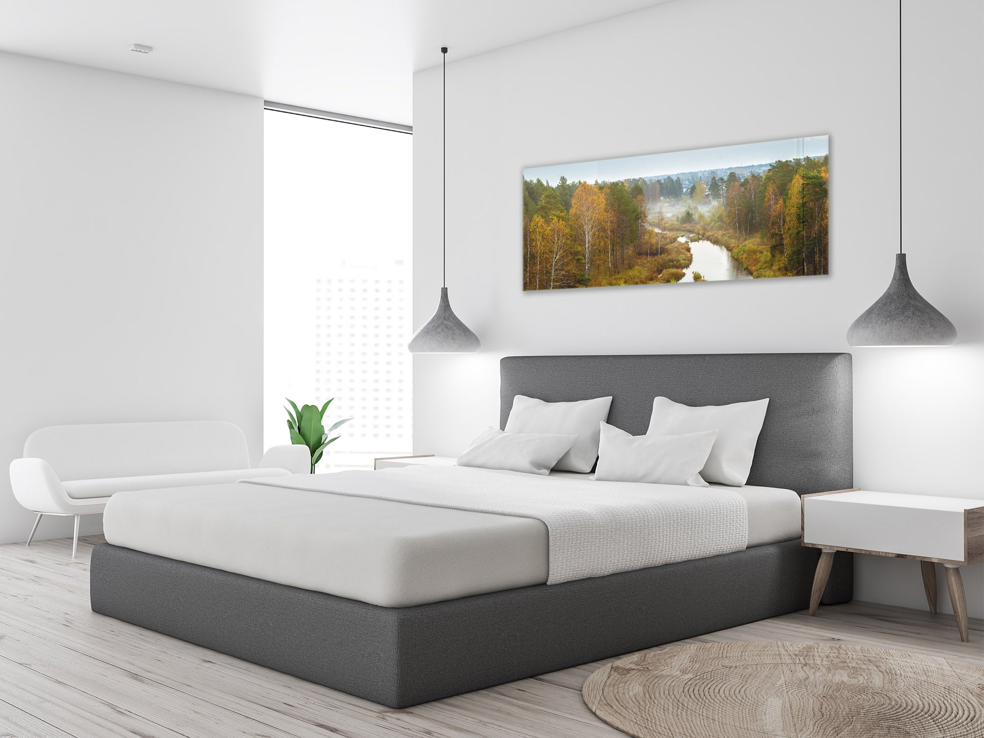Glass Print Wall Art – Image on Glass 125 x 50 cm (? 50” x 20”) ; Forest 4