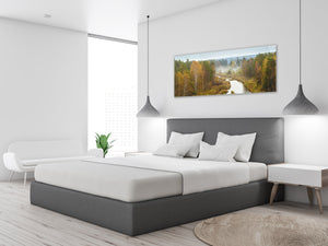 Glass Print Wall Art – Image on Glass 125 x 50 cm (≈ 50” x 20”) ; Forest 4