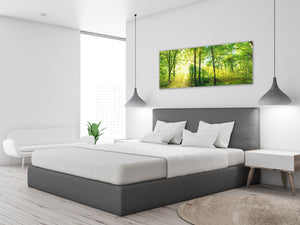 Glass Print Wall Art – Image on Glass 125 x 50 cm (≈ 50” x 20”) ; Forest 13