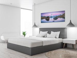 Wall Picture behind Tempered Glass 125 x 50 cm (≈ 50” x 20”) ; Mountains 4