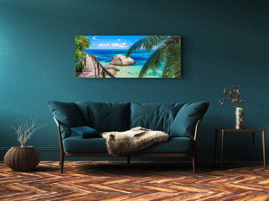 Glass Print Wall Art – Image on Glass 125 x 50 cm (? 50” x 20”) ; Beach 14