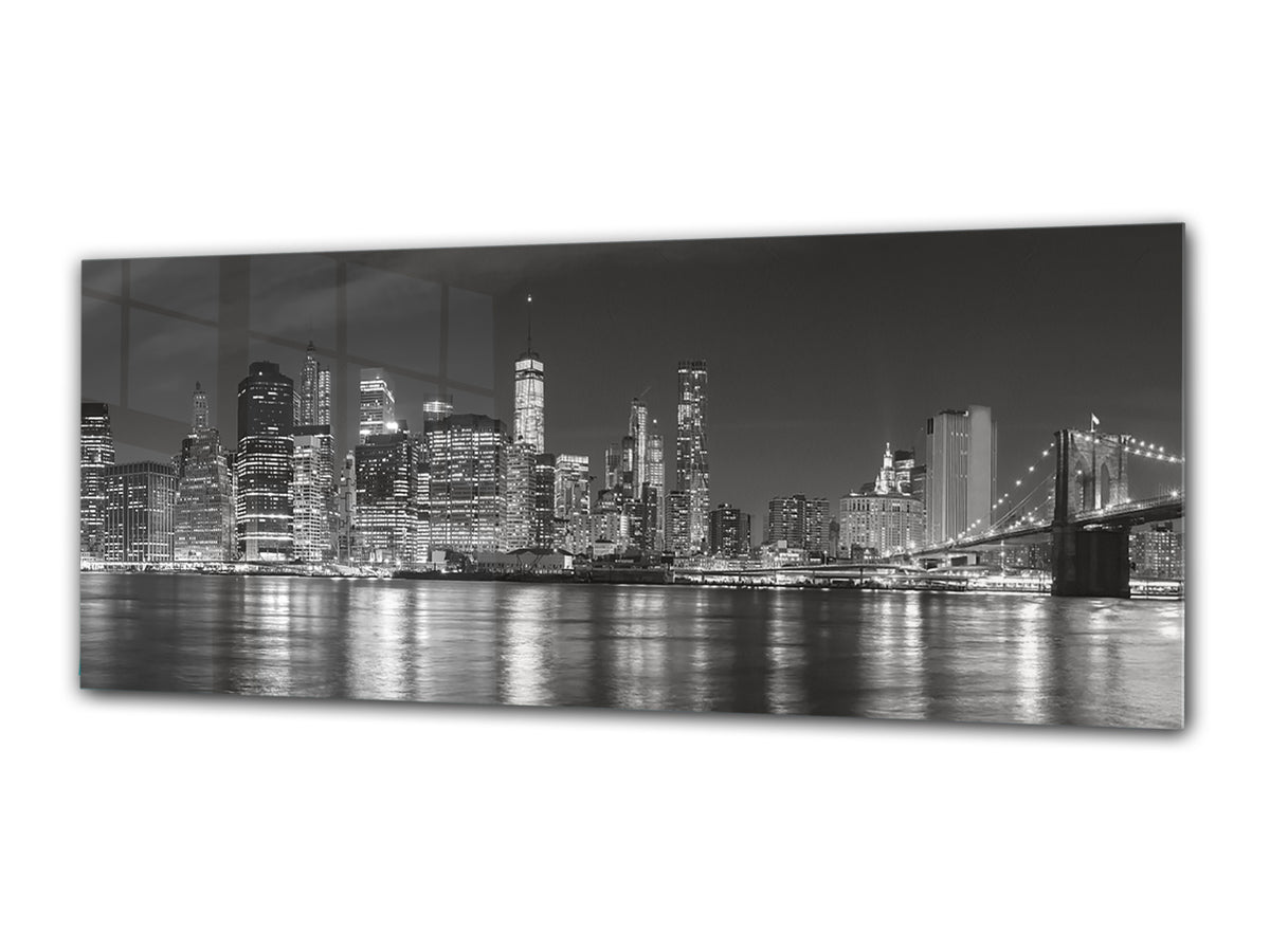 Glass Print Wall Art – Image on Glass 125 x 50 cm (? 50” x 20”) ; City by night 4