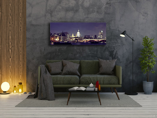 Glass Print Wall Art – Image on Glass 125 x 50 cm (? 50” x 20”) ; City by night 7