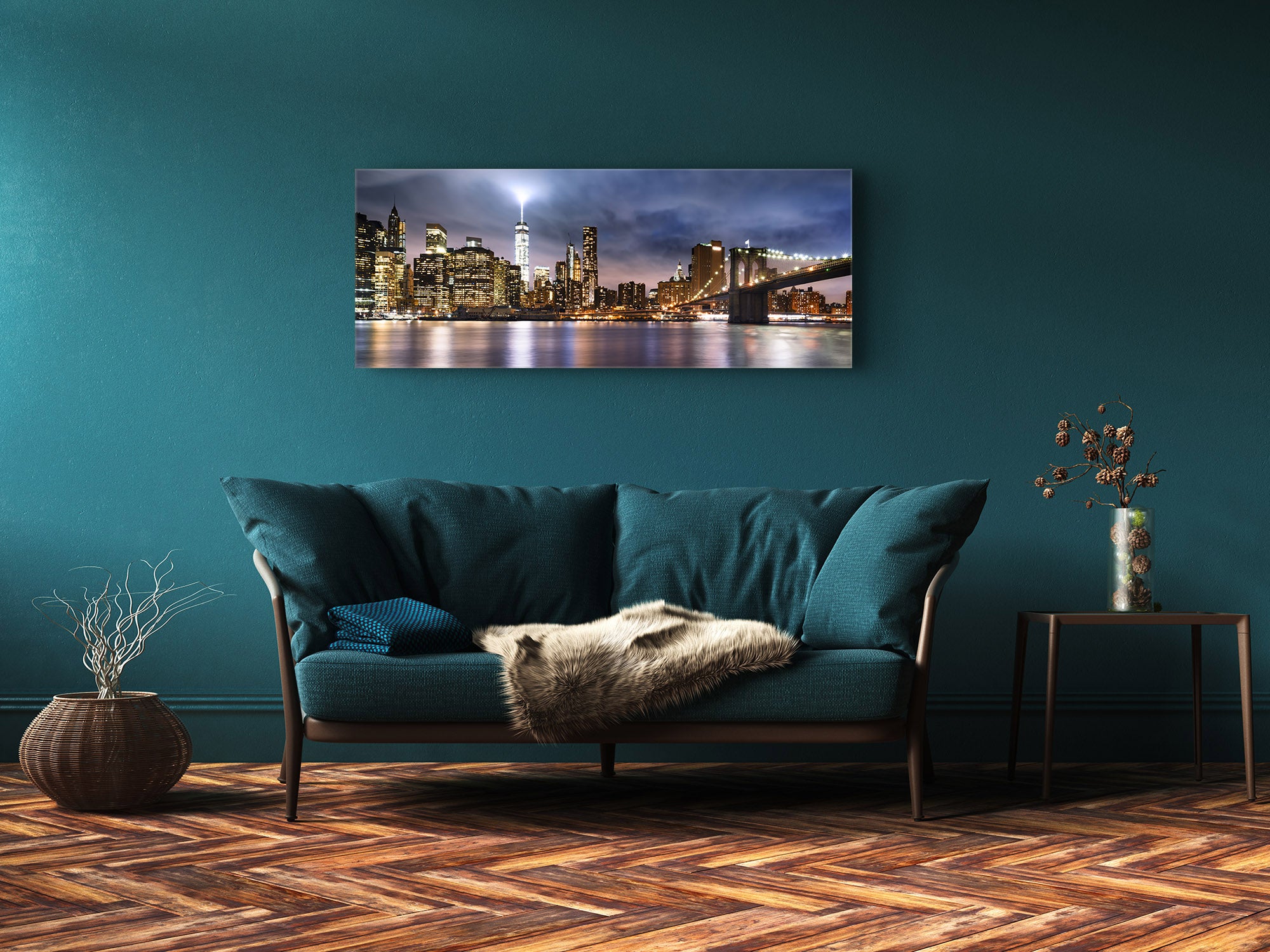 Glass Print Wall Art – Image on Glass 125 x 50 cm (? 50” x 20”) ; City by night 11