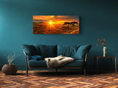 Arte mural con impresión en vidrio: imagen sobre vidrio de 125 x 50 cm (≈ 50” x 20”); Atardecer 7