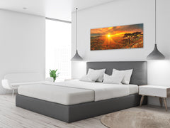 Arte mural con impresión en vidrio: imagen sobre vidrio de 125 x 50 cm (≈ 50” x 20”); Atardecer 7
