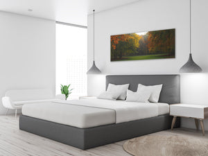 Glass Print Wall Art – Image on Glass 125 x 50 cm (≈ 50” x 20”) ; Forest 2