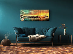 Wall Art Glass Print Picture 125 x 50 cm (? 50” x 20”) ; Marina