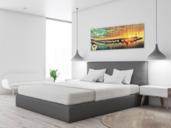 Wall Art Glass Print Picture 125 x 50 cm (? 50” x 20”) ; Marina