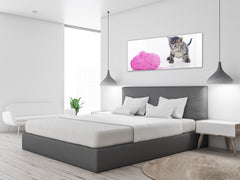Glass Print Wall Art – Image on Glass 125 x 50 cm (? 50” x 20”) ; Kitty 3