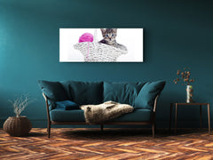 Glass Print Wall Art – Image on Glass 125 x 50 cm (? 50” x 20”) ; Kitty 2