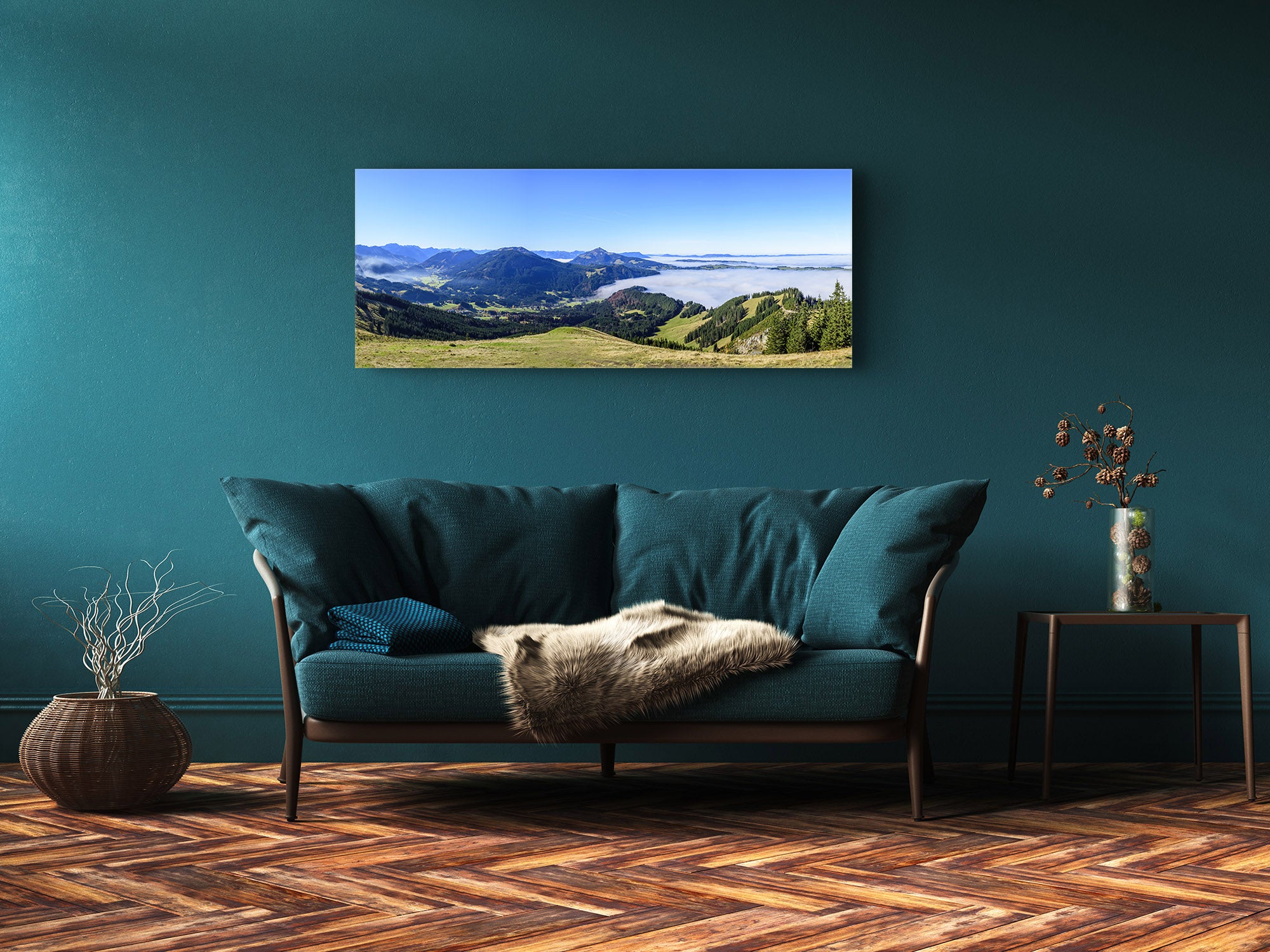 Glass Print Wall Art – Image on Glass 125 x 50 cm (? 50” x 20”) ; Mountains 5