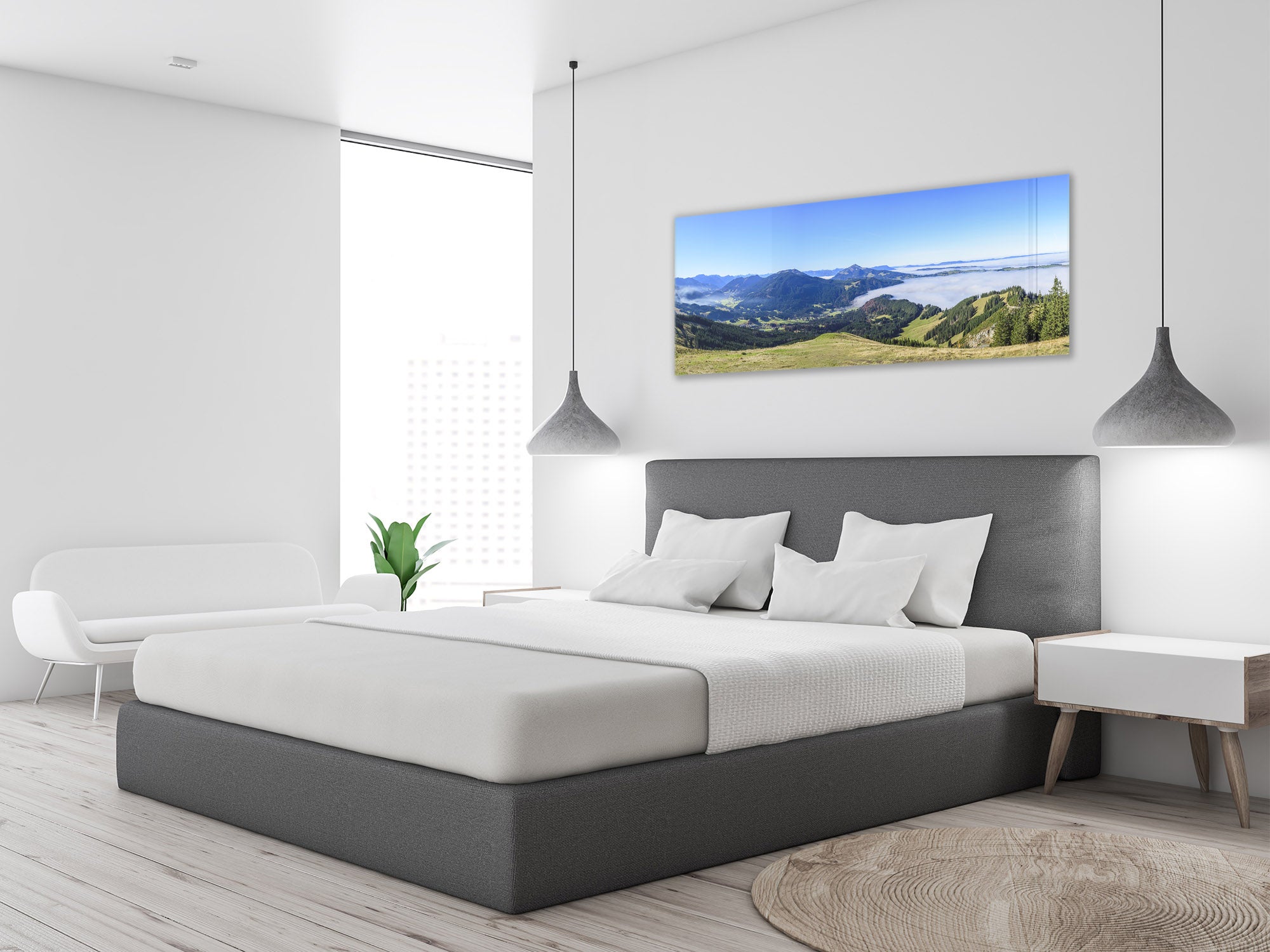 Glass Print Wall Art – Image on Glass 125 x 50 cm (? 50” x 20”) ; Mountains 5