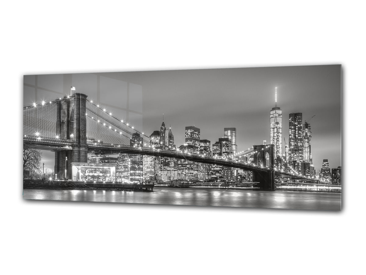 Glass Print Wall Art – Image on Glass 125 x 50 cm (? 50” x 20”) ; City by night 6